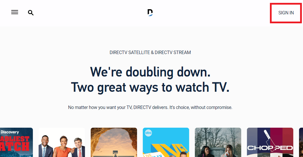 [サインイン] をクリックします。 AT&T TV は DIRECTV ログインと同じですか