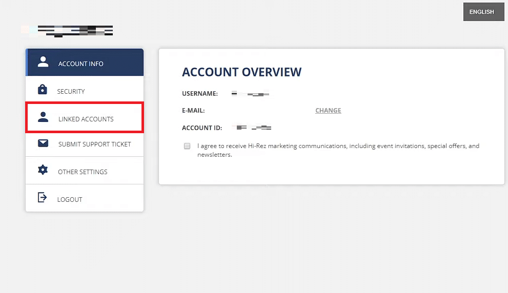 klik pada tab AKUN TERKAIT dari panel kiri