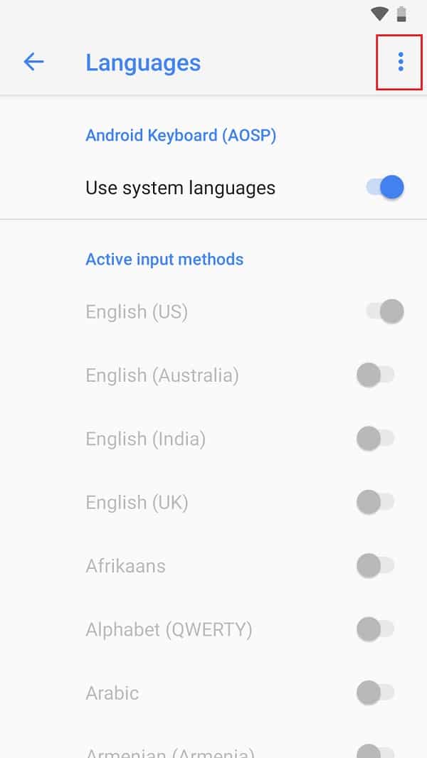 Nell'angolo in alto a destra, tocca i tre punti per rivelare tutte le opzioni. | Come ripristinare Samsung Galaxy S8 senza un account Google