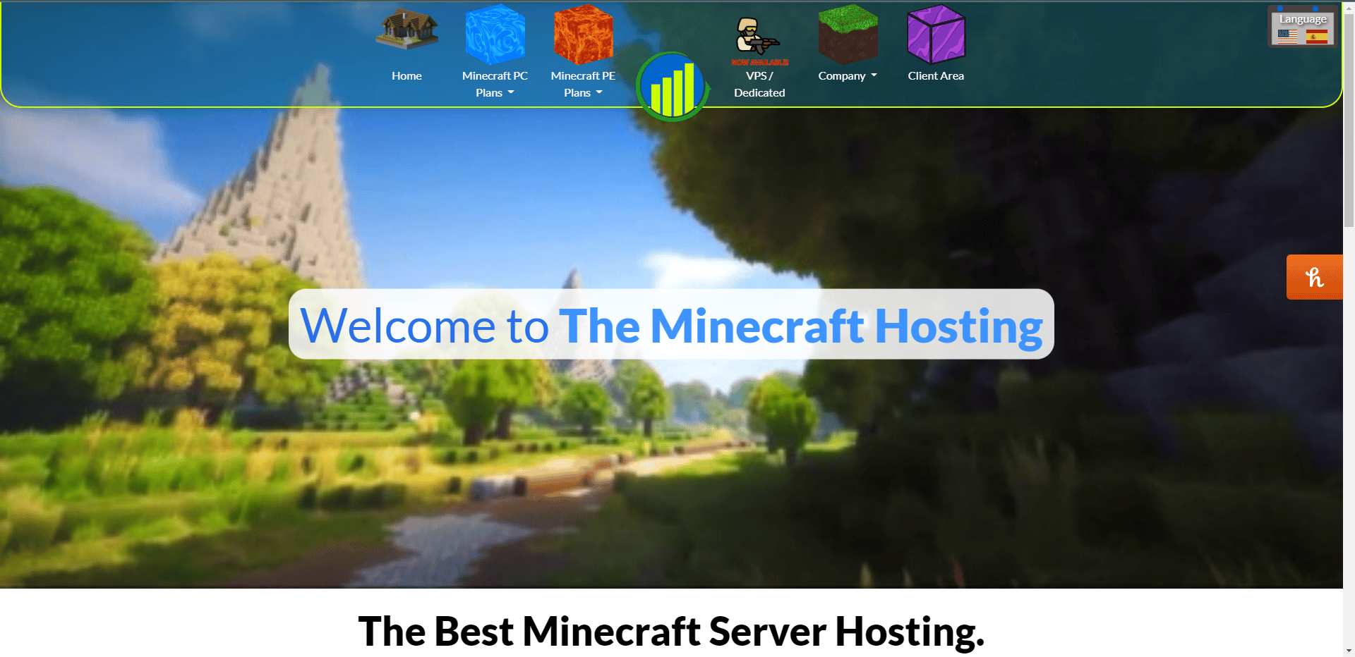 Situs web resmi hosting Minecraft