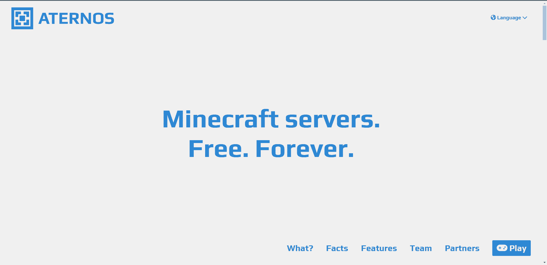 Situs web resmi Atenos. Hosting Server Minecraft Modded Gratis Terbaik