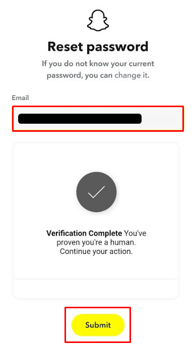 Entrez votre adresse e-mail et appuyez sur Soumettre | pourquoi votre compte snap est-il définitivement verrouillé