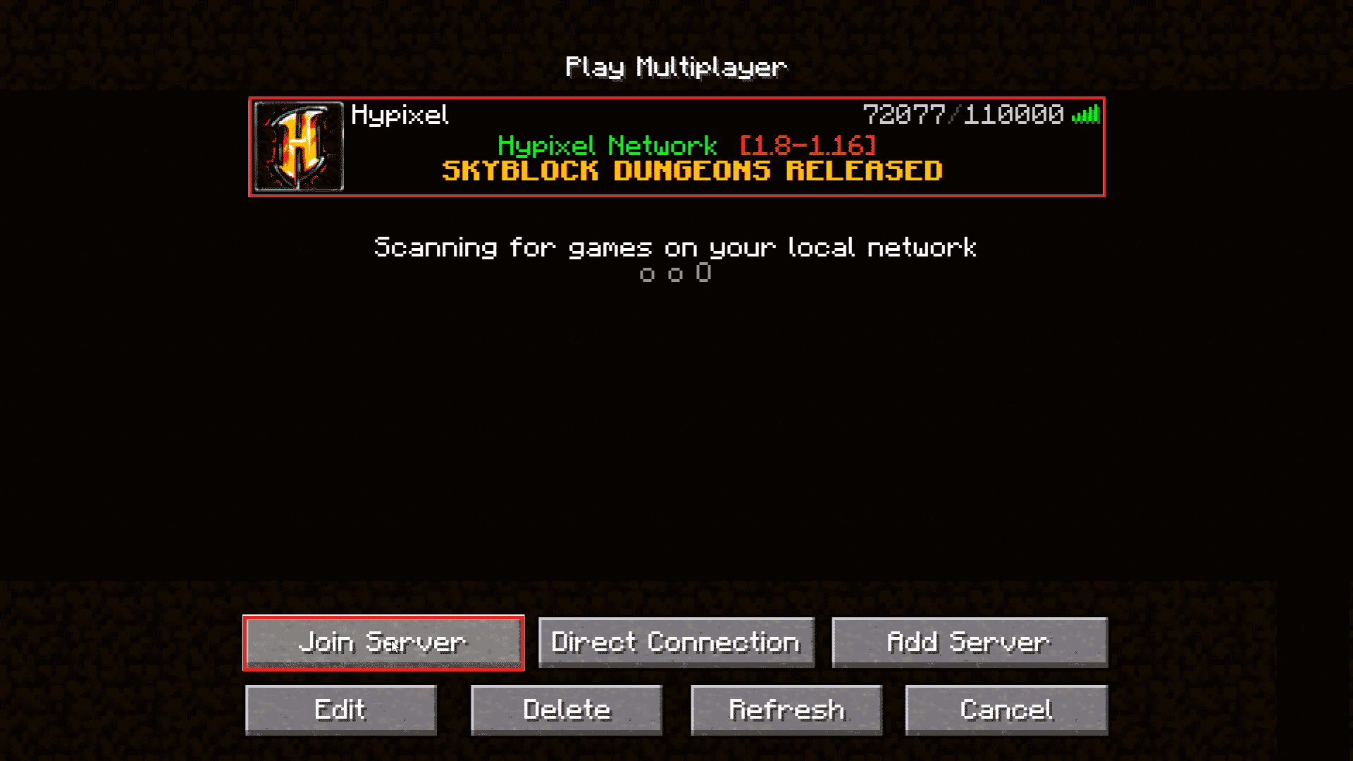 dem Hypixel-Minecraft-Server beitreten