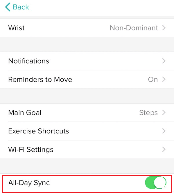 เปิดสวิตช์สำหรับ All-Day Sync