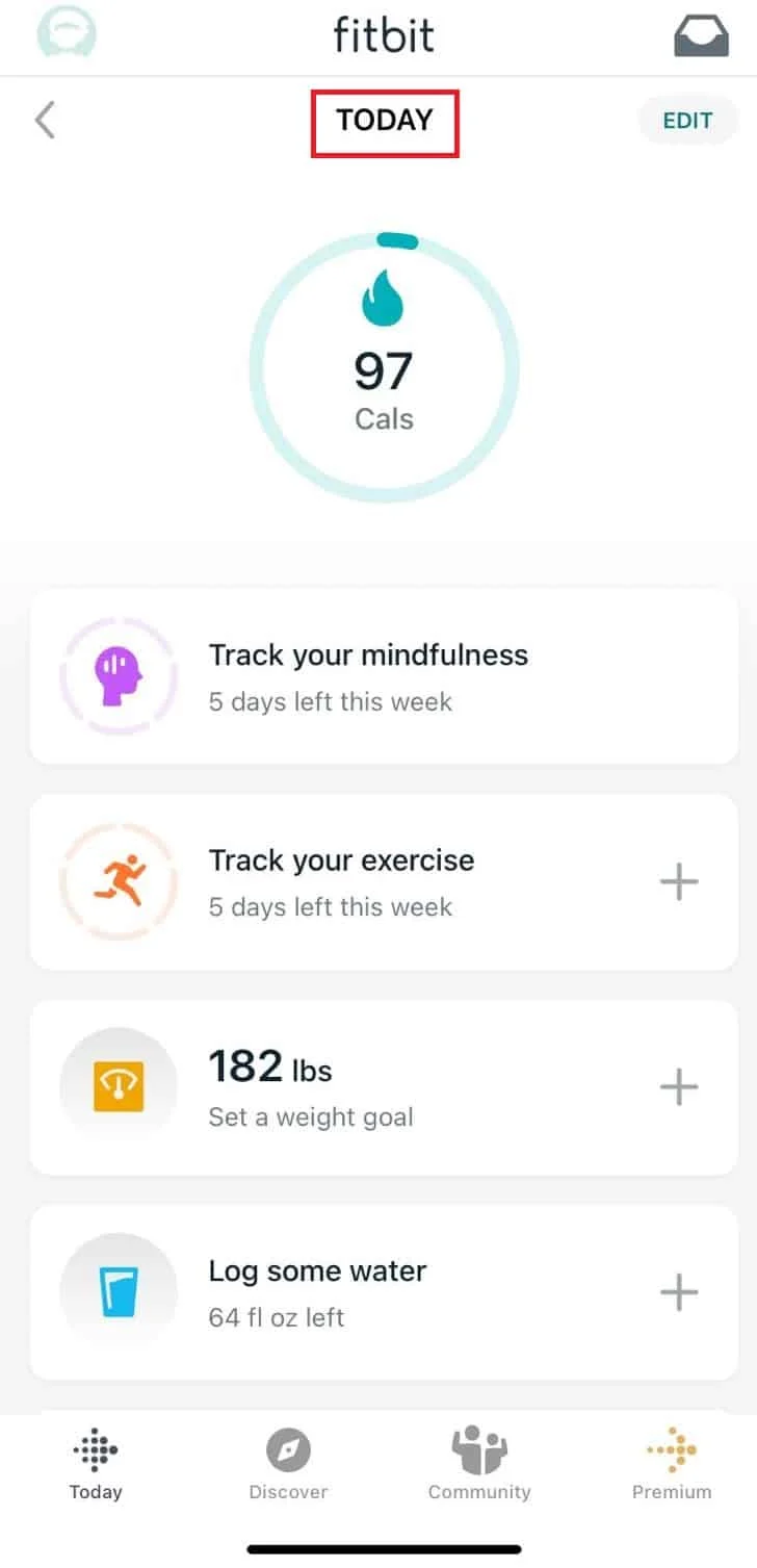 今日に行く | Fitbit は、データが同期をクリアしていないことを示しています。もう一度お試しください