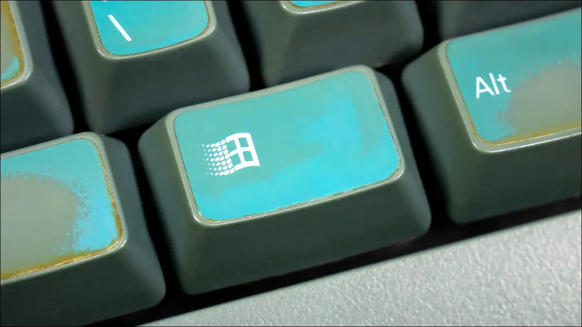 Windows-Taste auf Vintage-Windows-Tastatur