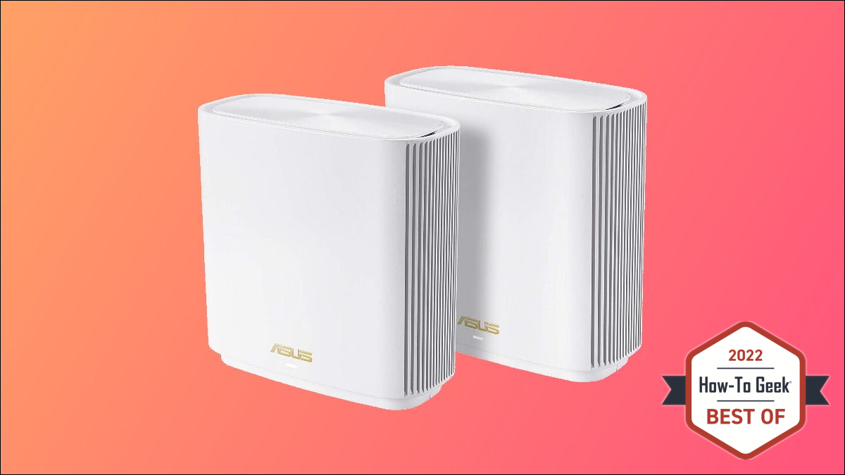 주황색 배경의 ASUS ZenWiFi AX6600