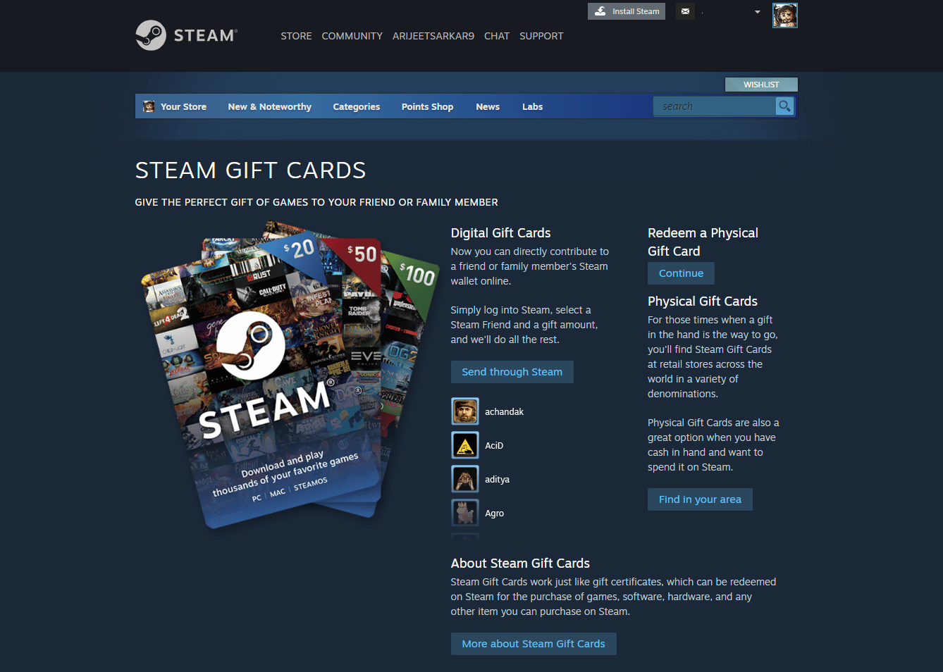 carduri cadou steam