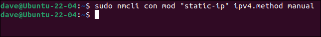 การใช้คำสั่ง nmcli เพื่อตั้งค่าที่อยู่ IP เป็น static