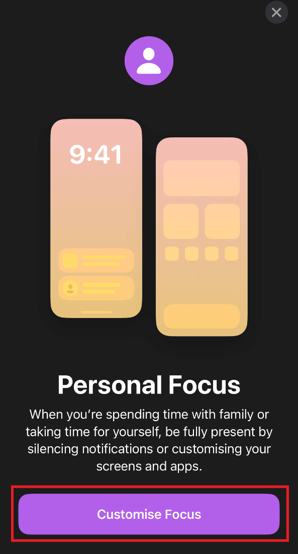 Toca Personalizar enfoque. ¿Qué significa Notificar de todos modos en iOS 15?