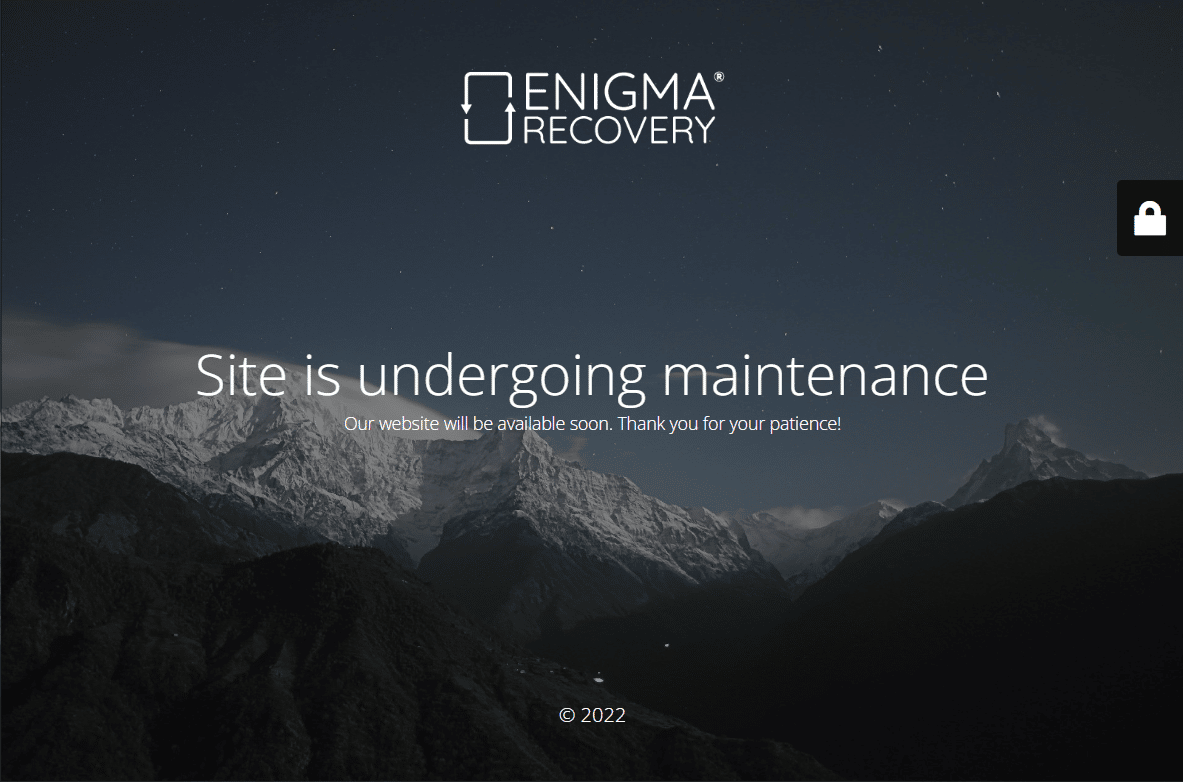 Site oficial do Enigma Recovery