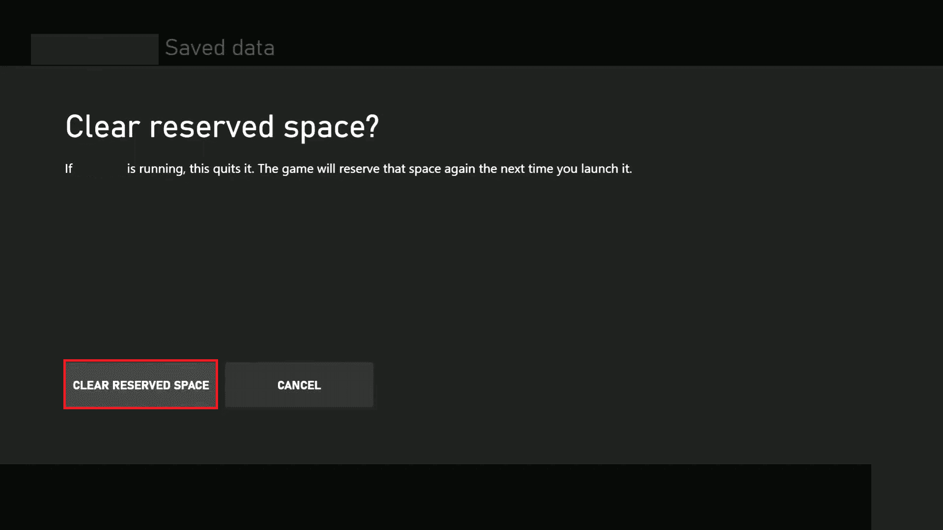 wyczyść zarezerwowane miejsce w grze na konsolę Xbox