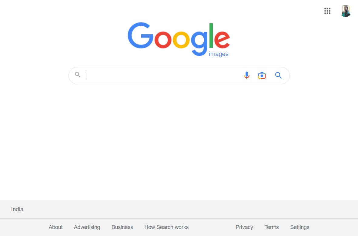 Google 画像のウェブページ