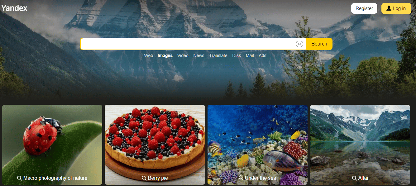 Yandex圖片搜索官網