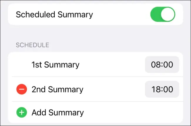 Buat jadwal untuk melihat ringkasan notifikasi