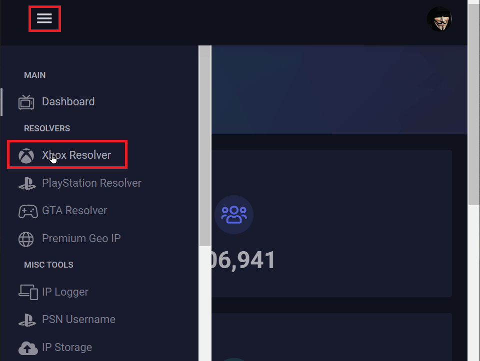 klik menu dan klik xbox resolver. Cara Menemukan Alamat IP dari Xbox Live Gamertag