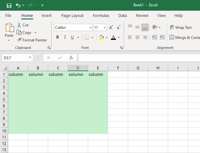 Microsoft Excel 中的列