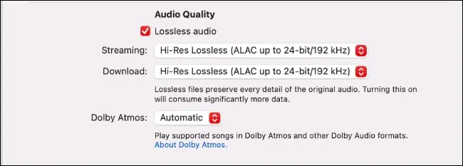 Abilitazione dell'audio ad alta risoluzione su Apple Music per macOS