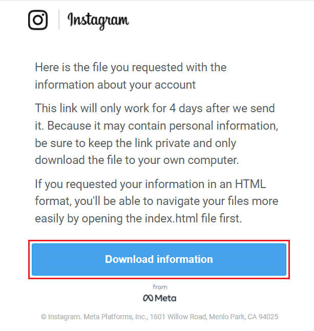 ダウンロード情報をクリックします。ソフトウェアなしで削除されたInstagramダイレクトメッセージを回復する方法