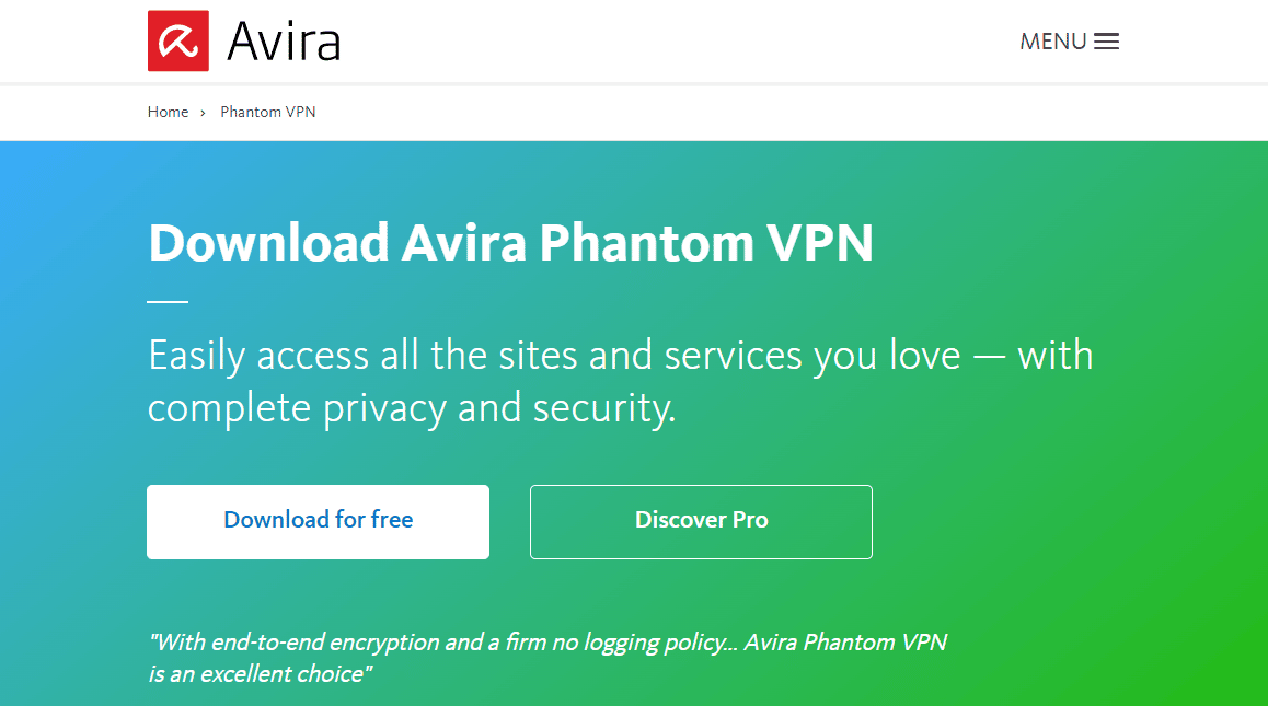 Avira ファントム VP​​N