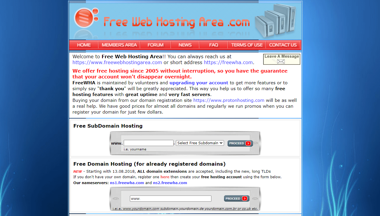 FreeWebHostingArea