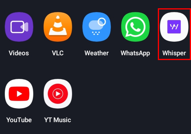 Abra o aplicativo Whisper no seu dispositivo | Como ver o perfil de sussurro de alguém