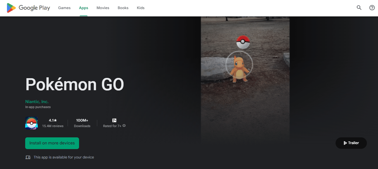 Pokemon Go в магазине Google Play