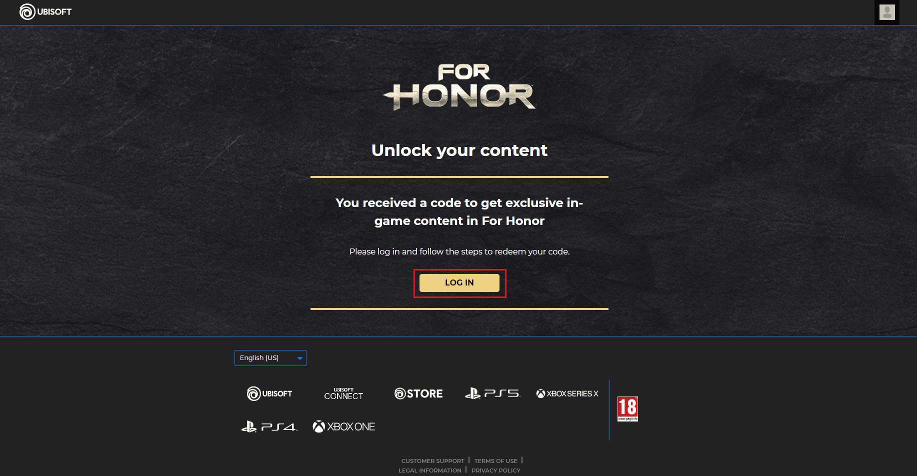 für Ehre einlösen Seite. For Honor Codes kostenlos einlösen