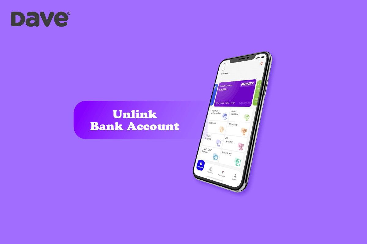 Dave アプリから銀行口座のリンクを解除する方法