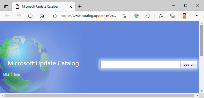 พิมพ์หมายเลข KB ในแถบค้นหา Microsoft Update Catalog วิธีแก้ไขข้อผิดพลาด Windows Update 0X80070003