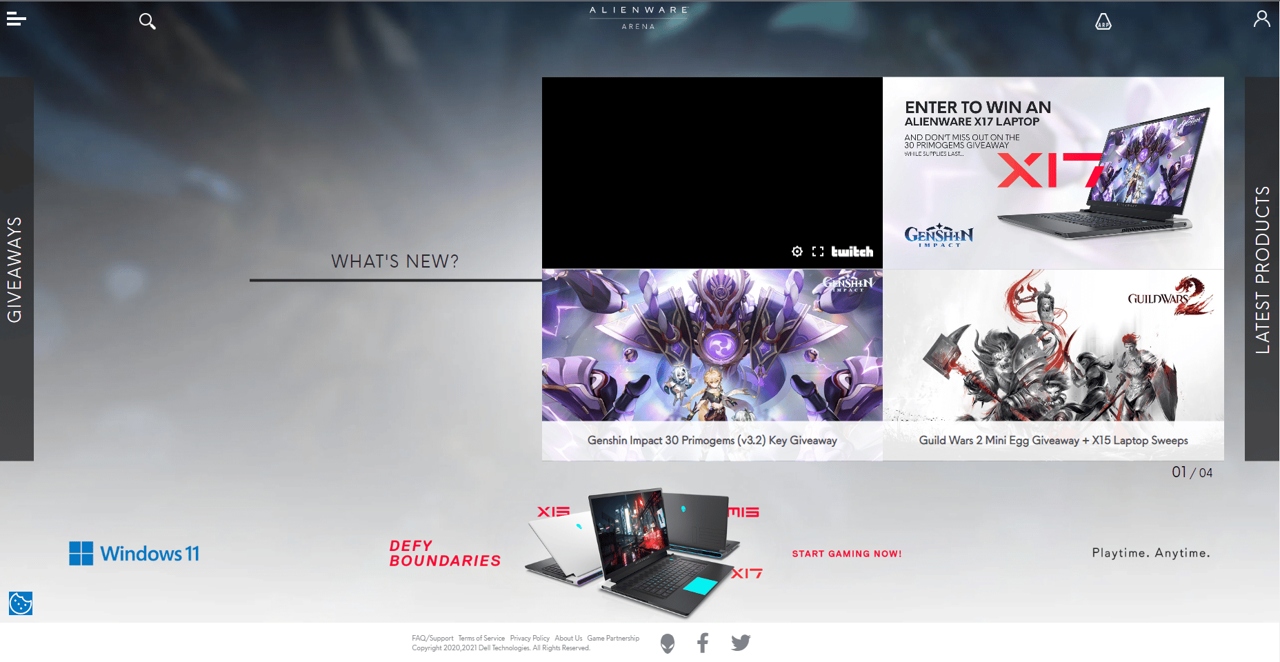 Sitio web oficial de Alienware Arena