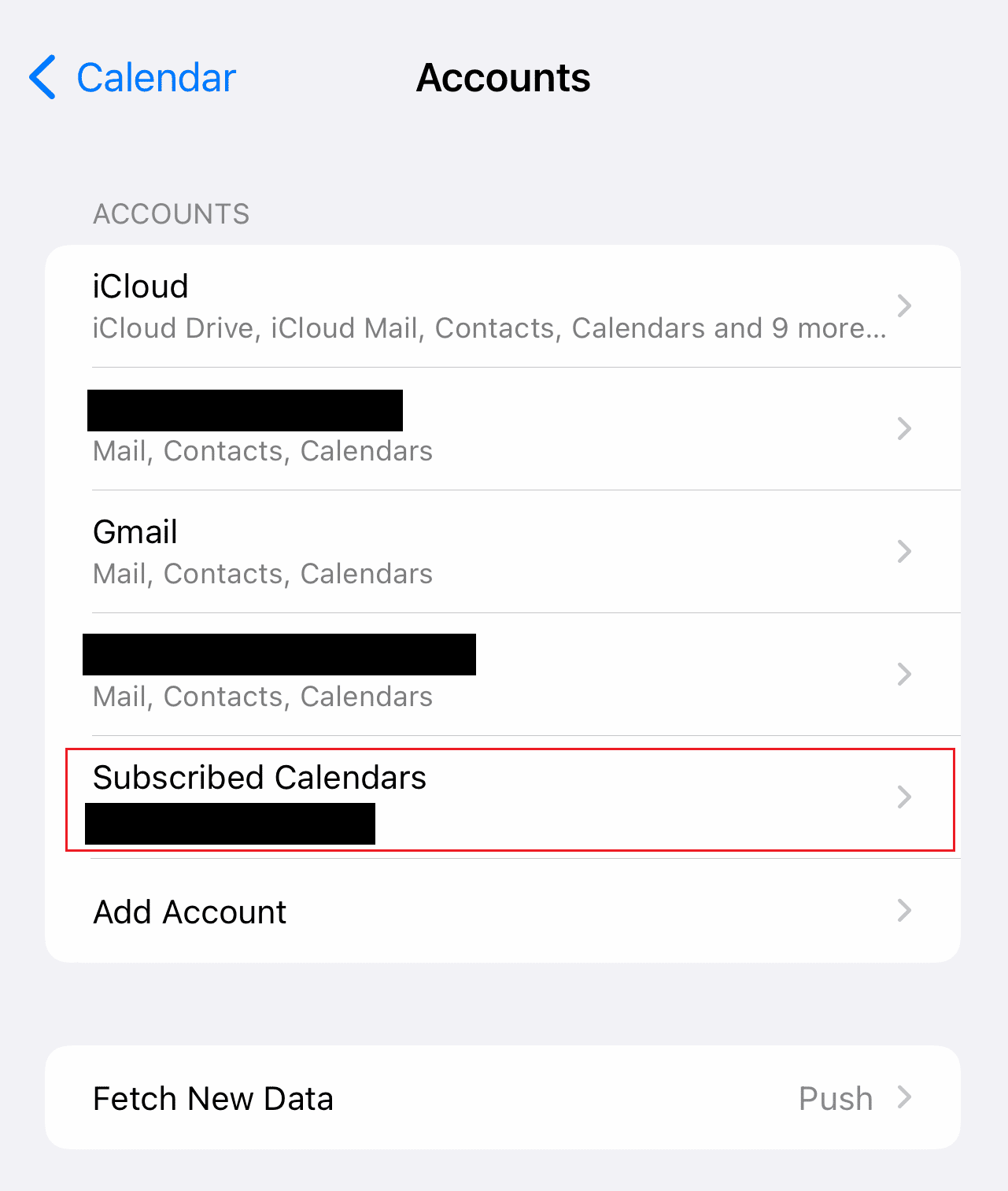 Tocca Calendari a cui si è iscritti - account di spam che invia gli eventi di spam sull'app Calendario