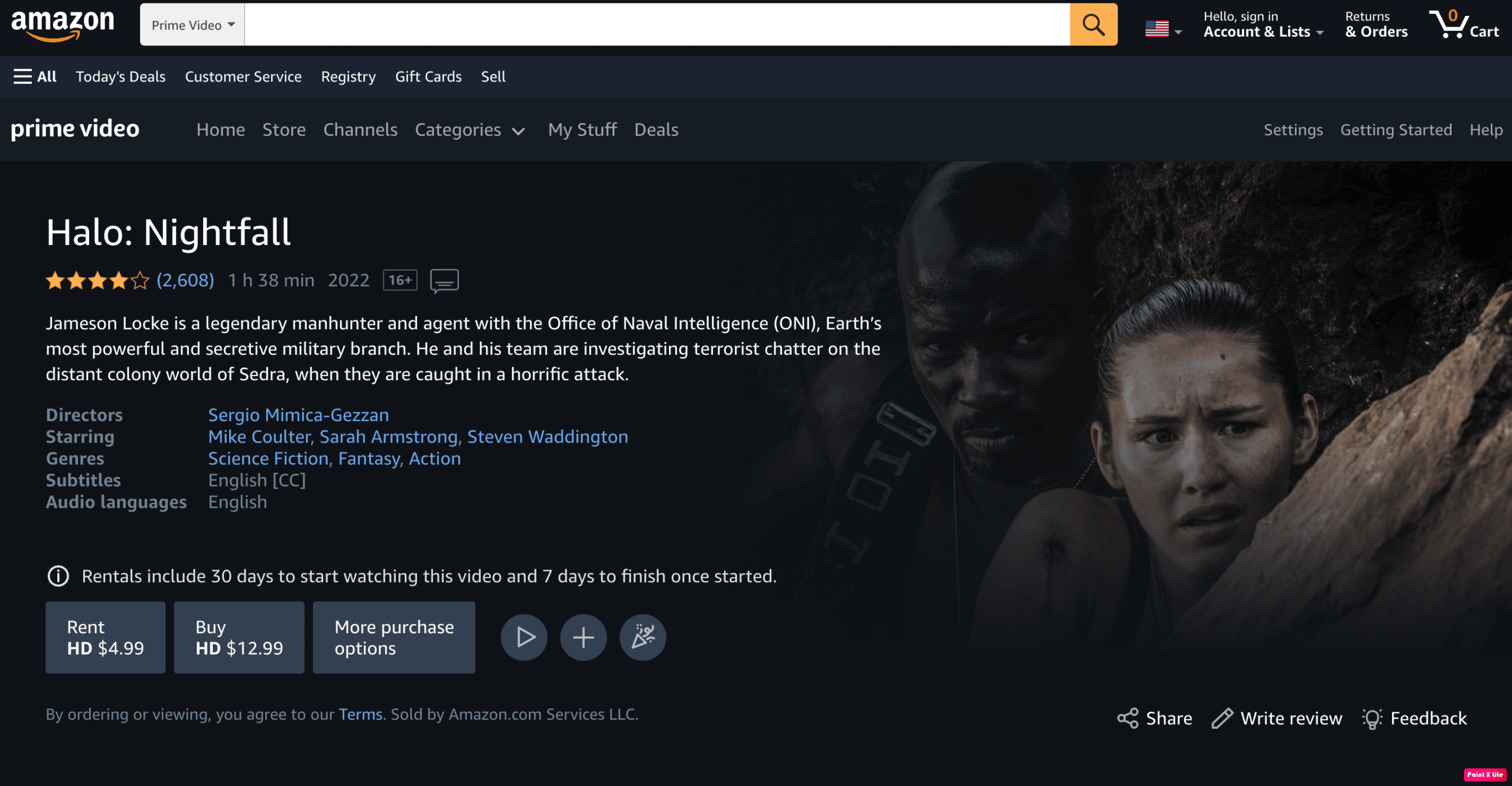 pagina de cumpărare amazon prime halo nightfall