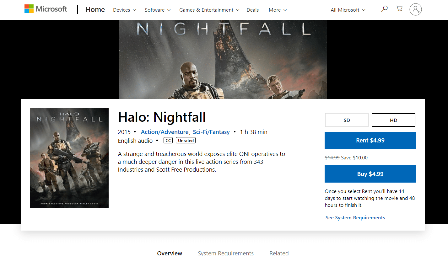 Louer ou acheter sur Microsoft Store