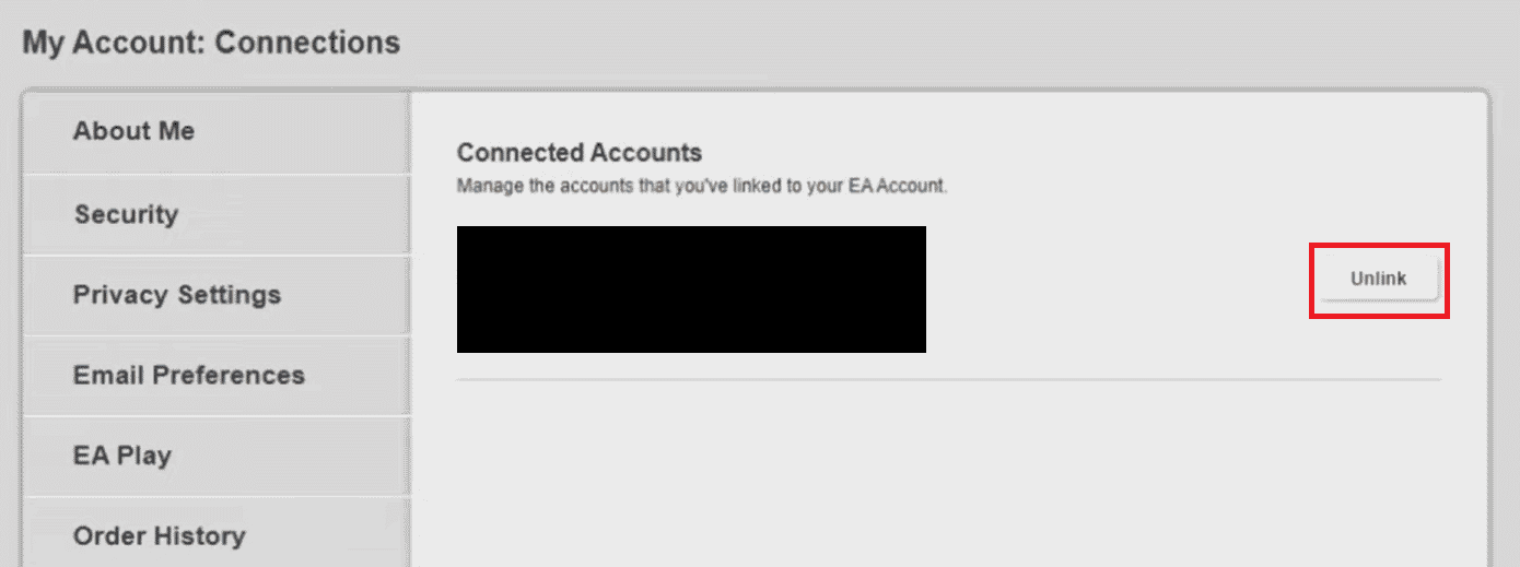 Haga clic en Desvincular junto a su cuenta en la sección Cuentas conectadas | ¿Cómo desvinculo la cuenta EA de PS4?