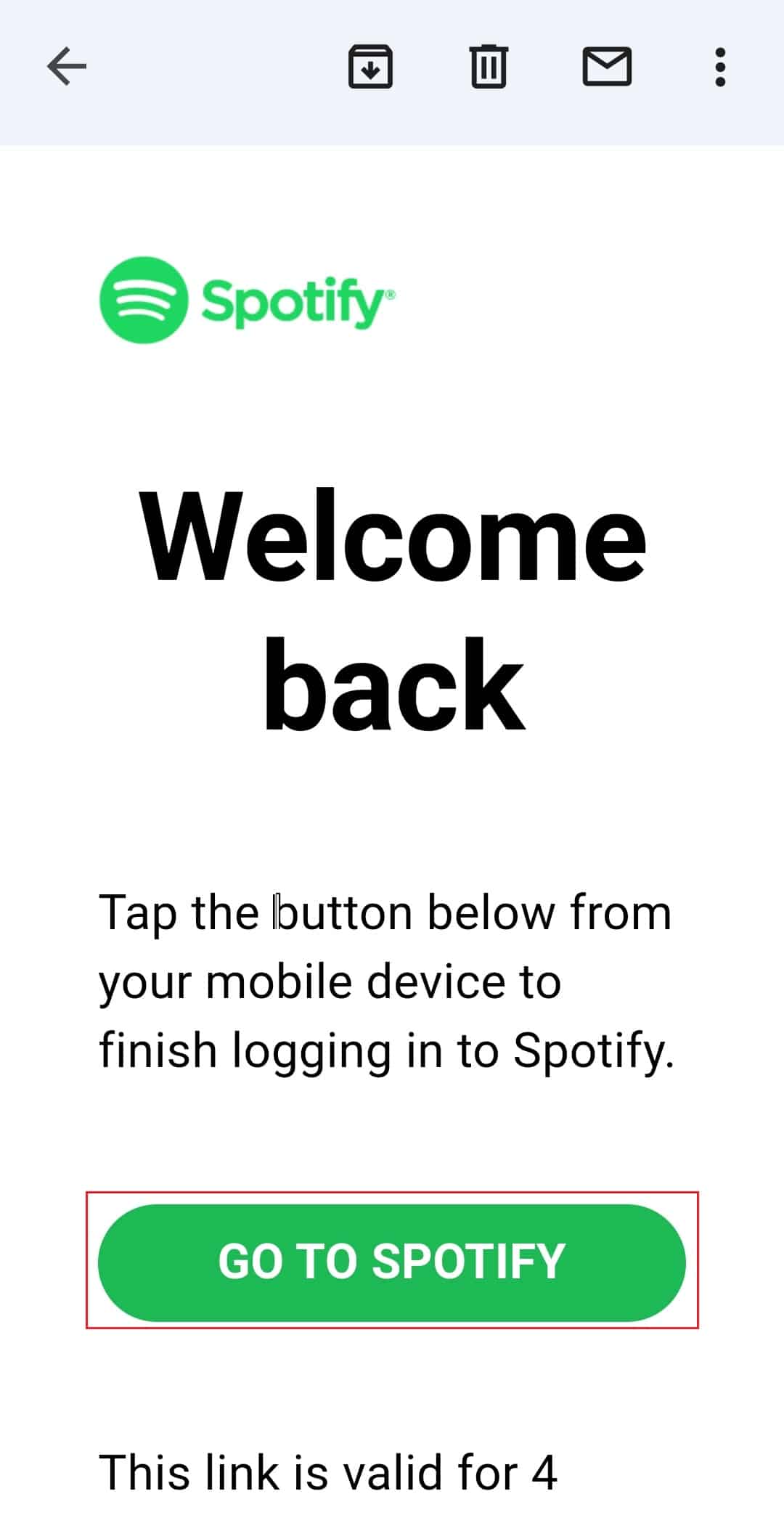 Ir a Spotify en la aplicación de Gmail