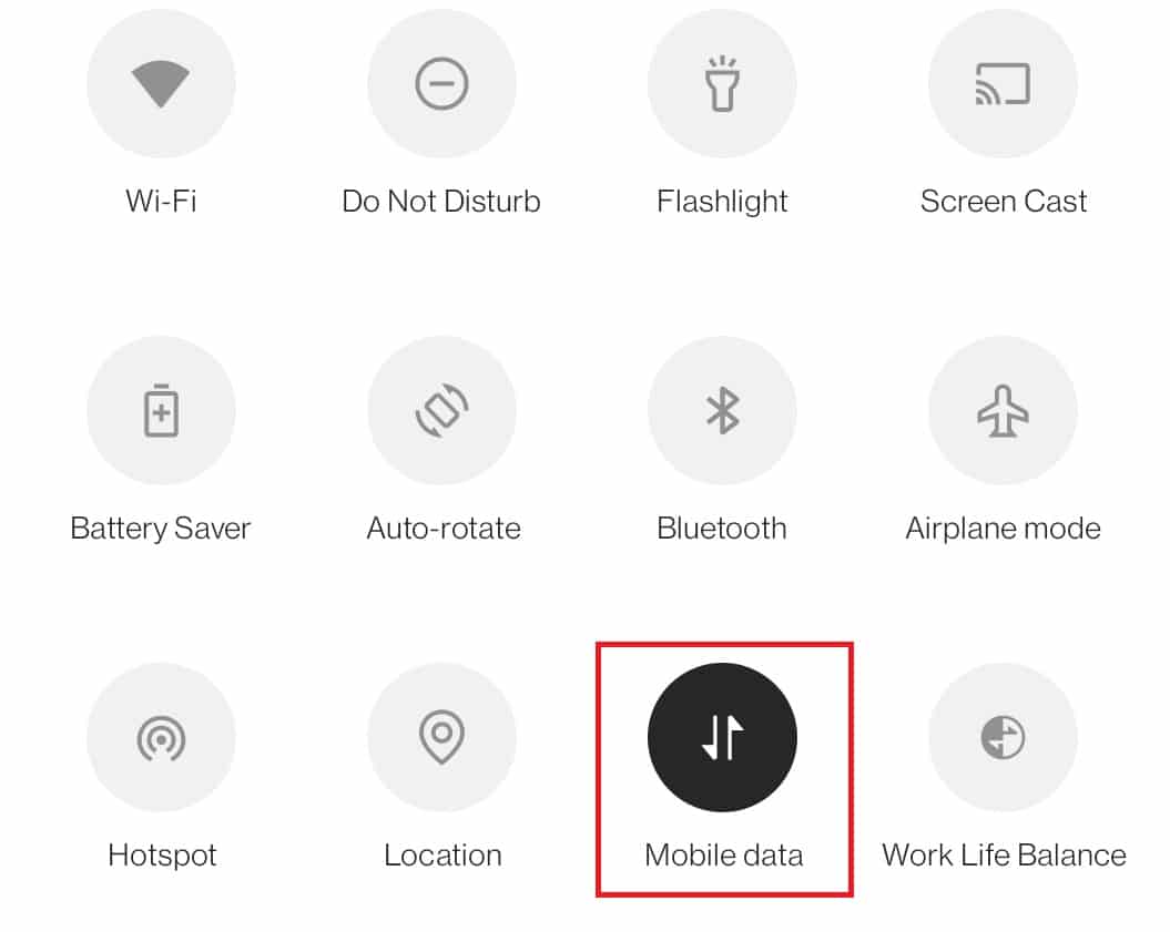Açmak için Mobil veri seçeneğine dokunun