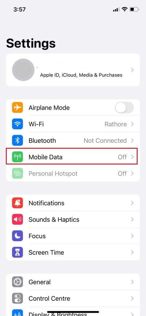 Configuración de datos móviles iphone