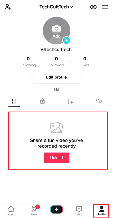 Tab Profil - video Musik lama Anda | akses akun Musical.ly lama