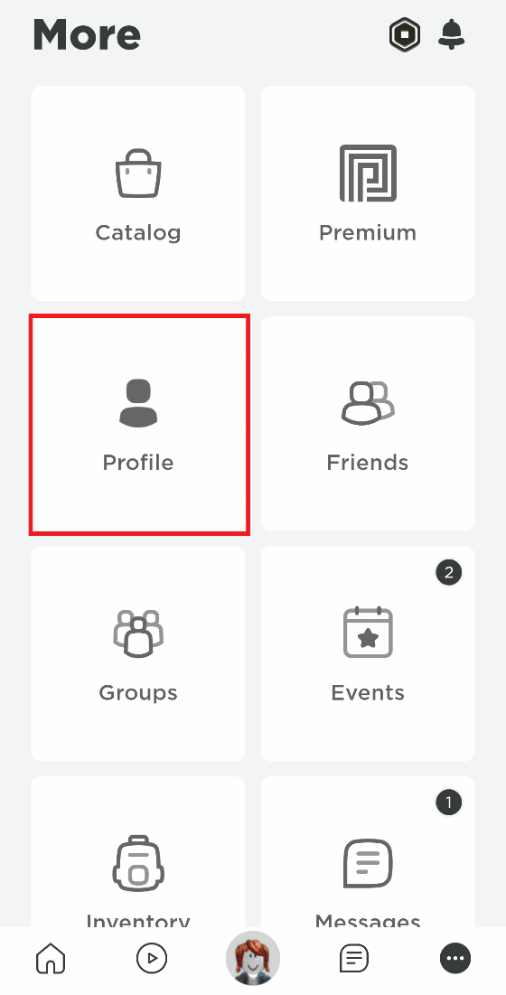 Profil'e dokunun. Roblox'ta En Sevdiğiniz Öğeleri Nasıl Görebilirsiniz?