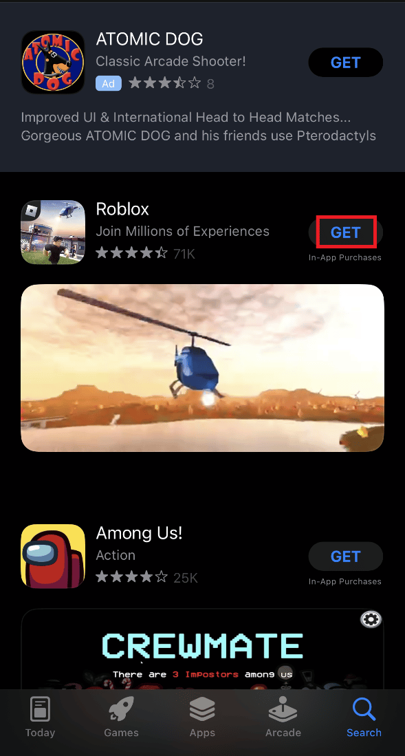 Atingeți GET. Cum să vezi articolele tale preferate pe Roblox