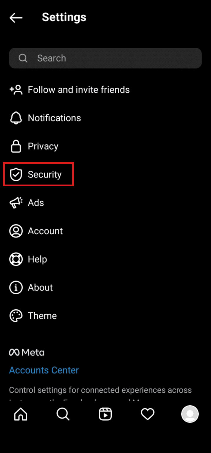 Нажмите на Безопасность. | Как войти в Instagram без номера телефона и электронной почты