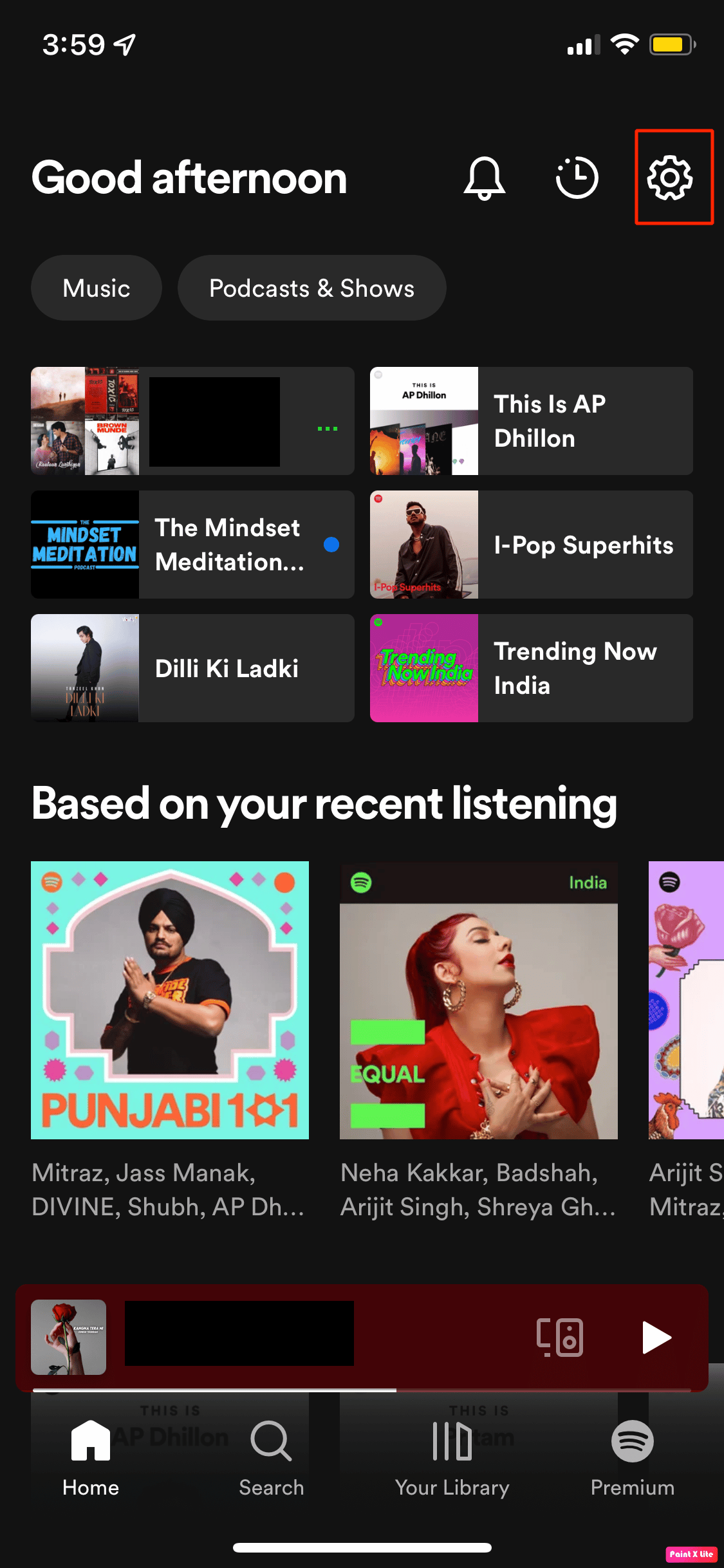 klik pada ikon pengaturan. Cara Menghubungkan Spotify ke Facebook