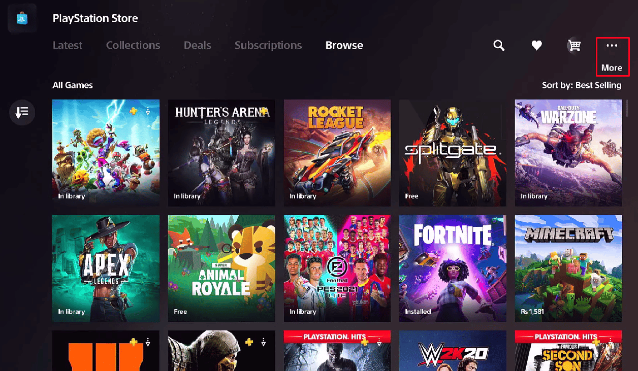 حدد المزيد من الخيارات الموجودة في الزاوية اليمنى العليا من صفحة Playstation Store الخاصة بك. | كيف يعمل إلغاء EA؟ | احصل على استرداد على EA Play