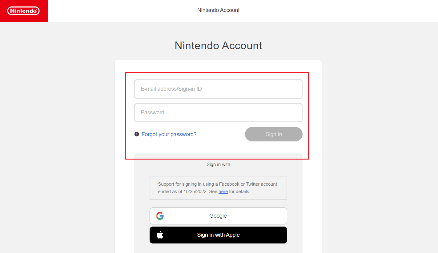 Nintendo hesap sayfası aracılığıyla Nintendo hesabınızda oturum açın