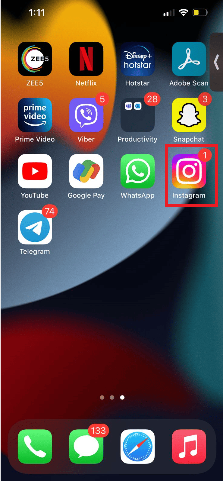 Ouvrez l'application Instagram sur votre mobile