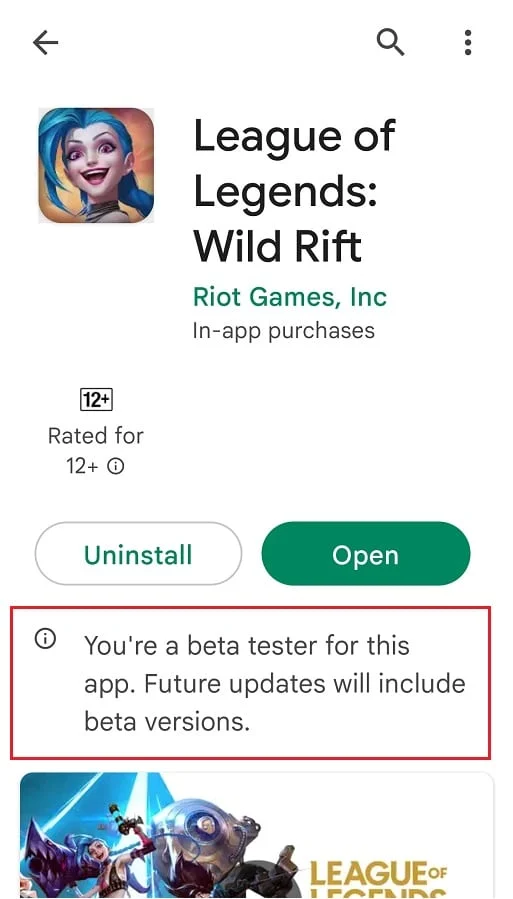 eres un probador beta del juego Wild rift de League of Legends