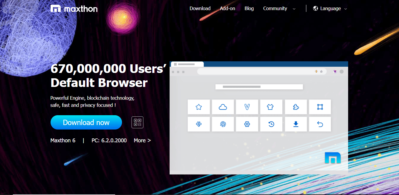 Site-ul oficial al browserului Maxthon