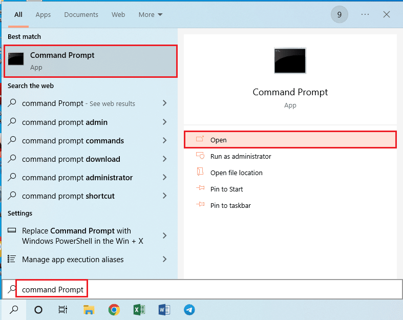 avviare il prompt dei comandi