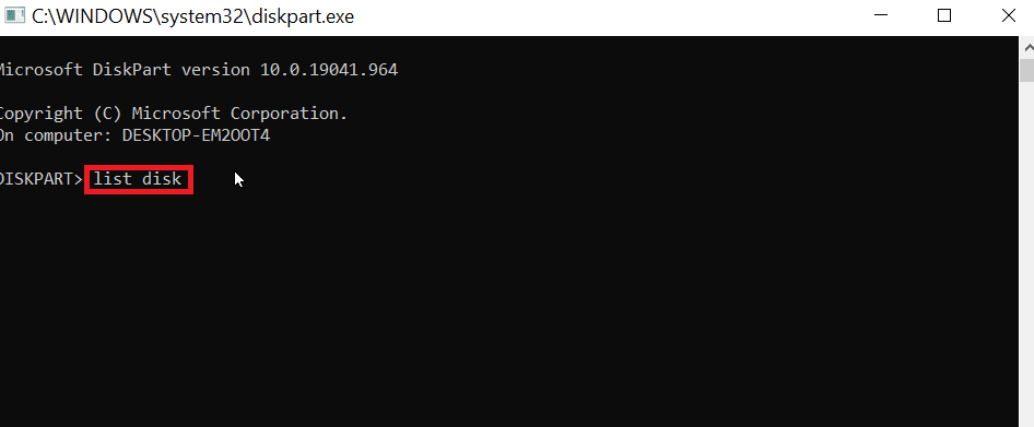 escriba list disk y presione enter. Cómo corregir un error al formatear una unidad flash USB